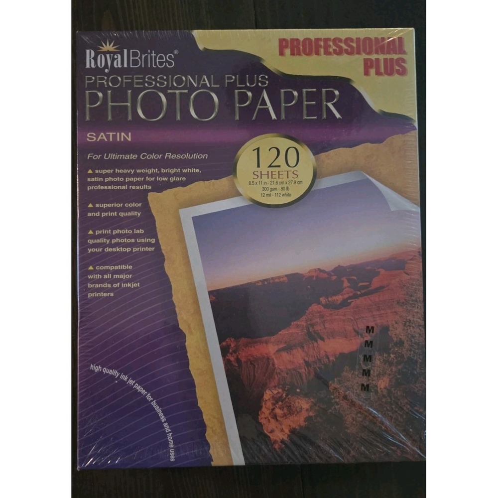 Royal Brites Professional Plus Satin Plus 8.5"X11" 300 gsm Photo Paper 120 Sheet